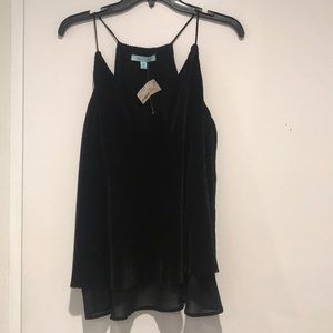 Black Ruffled Going Out Tank